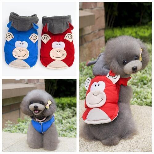 Autumn and winter dog coat pure cotton, animal monkey style clothing, pet puppy clothes, autumn and winter two-legged cotton clo