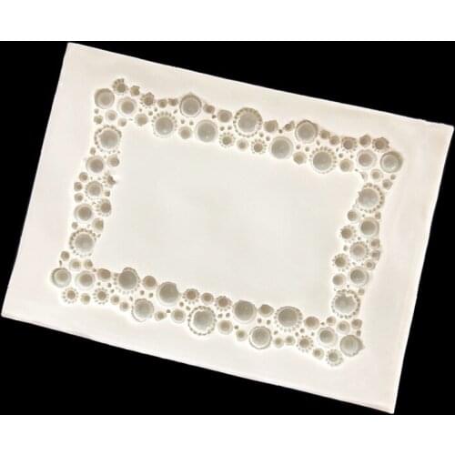 Pearl Surrounding Border Frame Modeling Silicone Mold DIY Fondant Cake Mold Epoxy Accessories Tools 15-707
