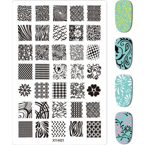 Kimcci Nail Art Stamp Stamping Image Plate 14.5*9.5cm Nail Template Manicure Stencil Tools Flower Vine Rose Leaves Floral Image