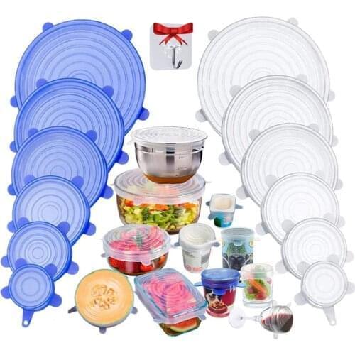 Silicone Stretch Lids Reusable Silicone Lids for Bowls and Food Covers Bowl Covers Keeping Food Fresh Freezer Safe With Hanging