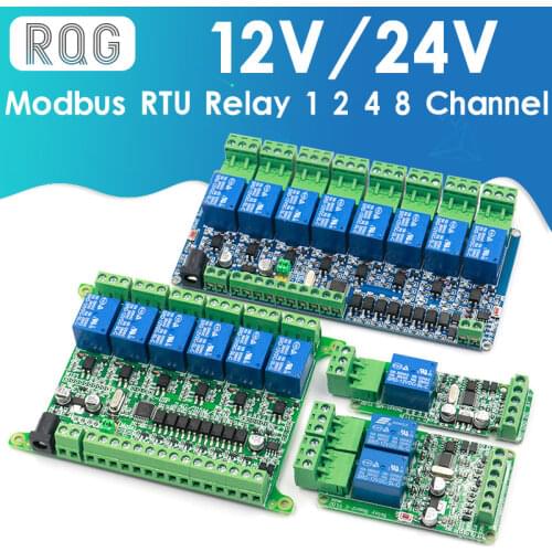 12V/24V Modbus rtu 1 2 4 8 channel Relay Module 485 TTL Communication 1 2 4 8 Channel Input Relay Module