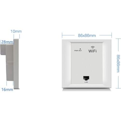 2.4G 300Mbps wireless travel router wifi in wall access point poe 24V Optional Color White Gold Repeater 86 pannel AP type