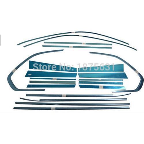 20pcs Stainless Steel Chrome Door Full Window Frame+Center Pillars Window Sill Molding Trim Exactly Fitted For bmw X5 2008-2013