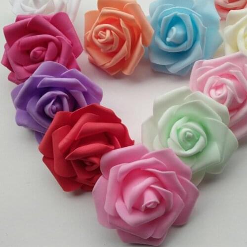 25/50/100Pcs Colorful Artificial PE Foam Rose Flowers Head DIY Wedding Stage Party Home Office Desktop Garden Balcony Decor