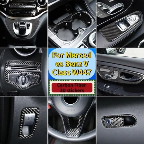 For Mercedes Benz V Class W447 V260 15-2020 Real Carbon Fiber 3D Sticker Car Interior decoration stickers Car Interior Accessory