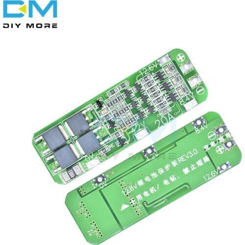 5PCS 3 Serial Cell 3S 20A BMS Li-ion Lithium Battery 18650 Charger Board PCB 12.6V Module Overcharge Overcurrent Short Circuit