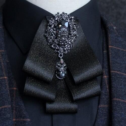 Free Shipping New fashion casual male Mens neckties British dress tie Rhinestone pendant dress shirt collar groom accessories