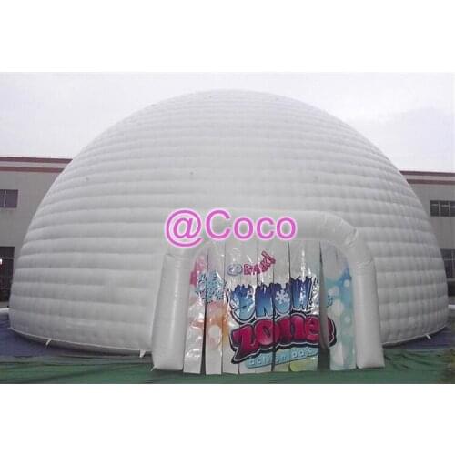 Free sea ship to port, 8m/10m dia Hot sale Large white inflatable igloo portable dome tent snow zone house for sale
