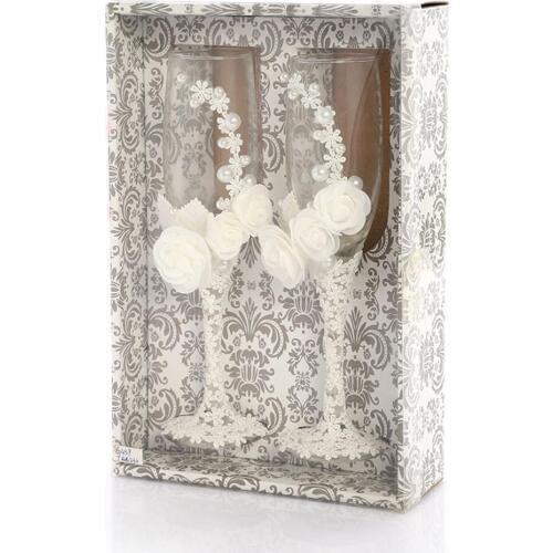 2Pcs/Set Wedding Glasses Personalized Lace Dress Up Champagne Crystalline Party Toasting Drinking Glass Goblet Anniversary Gift