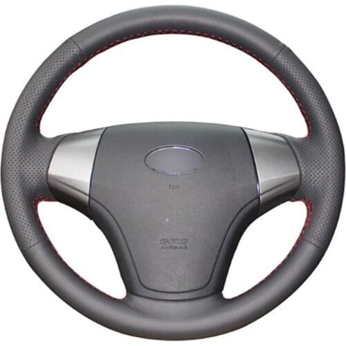 DIY Sewing-on PU Leather Steering Wheel Cover Exact Fit For Hyundai Elantra 2008-2010