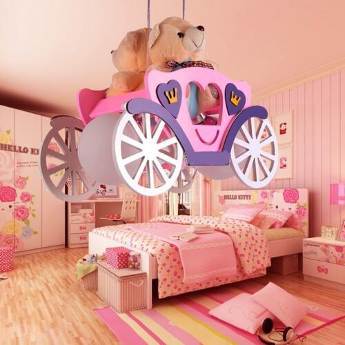 Wood glass lampshade pink/ blue pendant lamps Modern children room pendant lights boy girl bedroom kindergarten Bear car