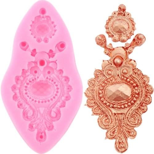 DIY Diamonds Gem Silicone Fondant Molds Vintage Jewelry Cake Decorating Tools Cupcake Topper Candy Chocolate Gumpaste Moulds