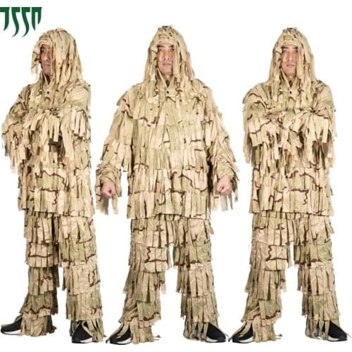 Hunting Desert Bionic cloth strip Ghillie Suitsunting Recon yowie Paintball Military clothing light camouflage suit