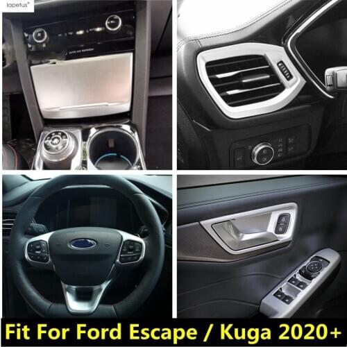 Interior Kit For Ford Escape / Kuga 2020 2021 Dashboard Air AC Gear Steering Wheel Door Handle Bowl Decor Cover Trim Accessories