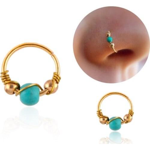 Stainless Steel Piercing Snag In The Nose For Women Cute Girls Indian Hoop Stud Nose Ring Body Jewelry Wedding Party Gift