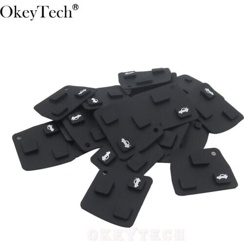 Okeytech 100pcs/lot 3 Button Replacement Remote Key Fob Repair Kit Switch Rubber Pad For Toyota RAV4 Corolla Camry Prado Black