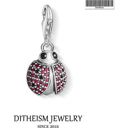 Ladybug Charms Pendant, 2019 Spring Fashion Jewelry 925 Sterling Silver Cute Gift For Women Girls Fit Bracelet Necklace Bag