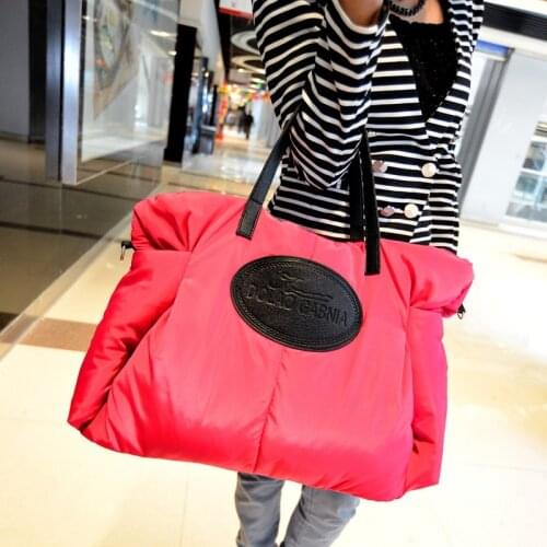 Casual Nylon Large Capacity Tote Women Handbags Designer Space Padded Shoulder Bags Luxury Down Cotton Crossbody Bag Big Purses