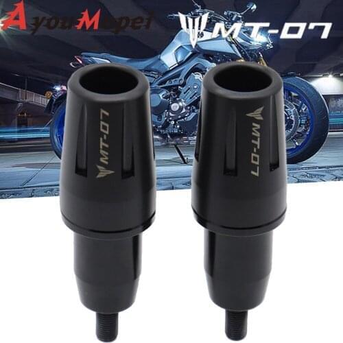 For Yamaha MT07 MT 07 2015-2020 engine protection Sliders cover CNC Frame Sliders Crash Pad Falling Protector Guard MT07 logo