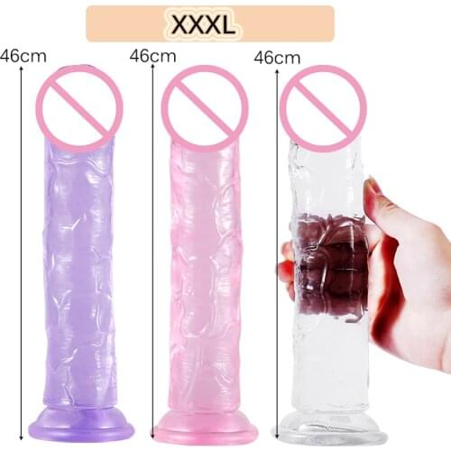 Super Big Jelly Soft Dildo Realistic Suction Cup Penis Massage Sex Toys For Woman Lesbian Vagina Stimulate Female Masturbator