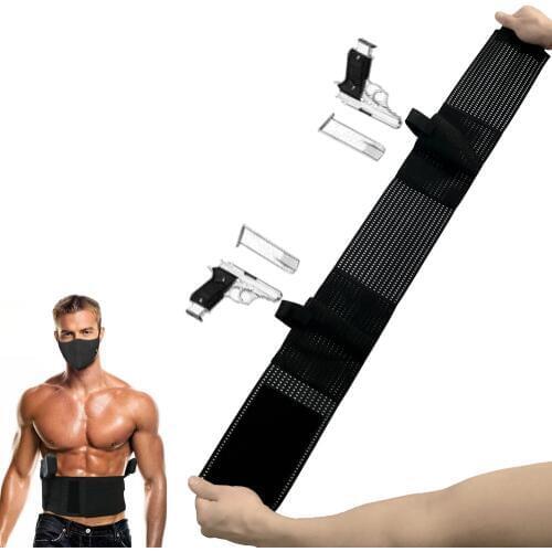 Tactical Holster Black Elastic Wide Belt Holster Military Combat Outdoor Hunting Self-defense Portable Hidden Leather Holster