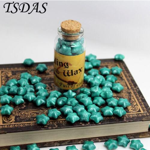 Creative Green Color Wax in Bulk Sealing Wax Granule Wax Stamp Pack With Glass Bottle