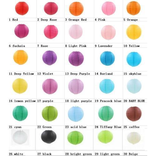 32 Colors Available 8 inch(20cm) White Chinese Round Paper Lantern Ball 2pcs/lot Hanging Wedding Party Decorations Free Shipping