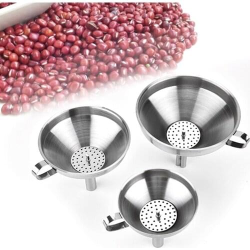 Stainless Steel Funnel For Kitchen Canning Funnel Cup Hopper Filter Removable Filter Large Medium And Small Size Kitchen Supplie