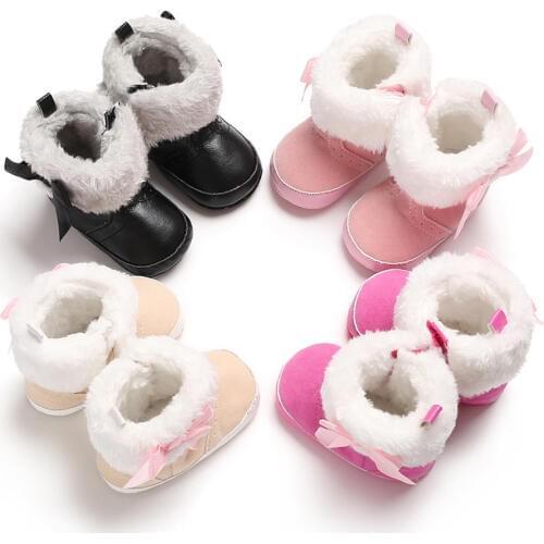 Winter 0-1 year old female baby warm snow boots baby toddler shoes