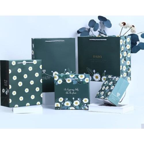 10 Pcs/lot Daisy Gift Bag Handbag Creative Fresh Flower Gift Clothing Bag Holiday Packaging Bag Wedding Gift Packaging Products