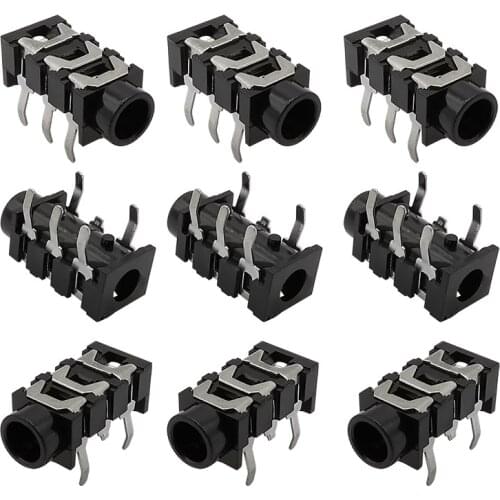 10Pcs PJ-313 3.5mm 5 Pin Audio Headphone Jack Socket Stereo Earphone Audio Socket DIP MP3 Accessories PJ313