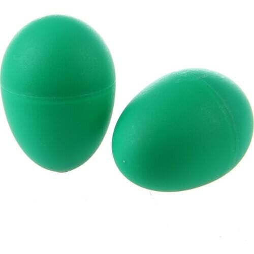 2 Plastic Green Egg Maraca Rattles Shaker Percussion Kid Musical Toy