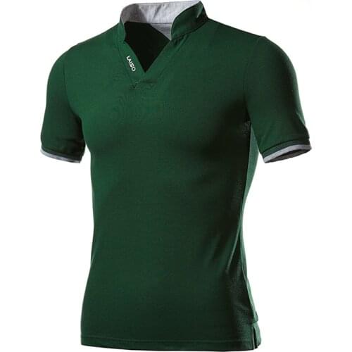 2020 T-Shirt Men Spring Cotton T Shirt Men Solid Color Tshirt Collar Long Sleeve Top Men Brand Slim Fit Tee Shirts 5XL