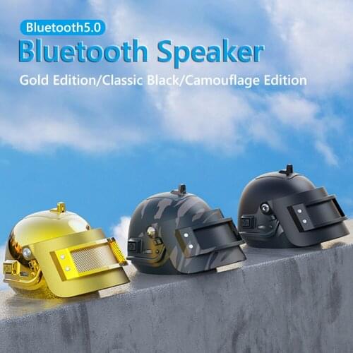 2021New RGB Helmet Bluetooth 5.0 Speaker Portable Wireless Stereo Bass Column Loudspeaker for PUBG 98K Player Audio Speaker