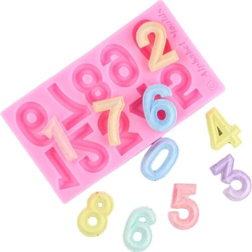 3D Number 0-9 Digital Silicon Chocolate Party Cake Decorating Tools DIY Baking Fondant Silicone Mold
