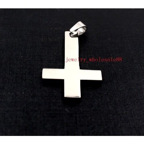 5pcs Lots 27*46mm cross pendant charms Stainless steel DIY jewelry Finding DIY polished no chain