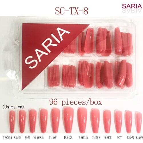 96 pieces of nail art piece thin ladder-shaped almond long tip short water drop fold seamless net red explosion-free matte free