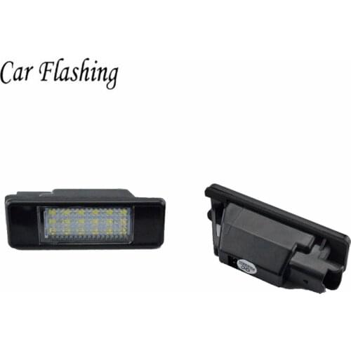2Pcs Error Free 18 LED License Plate Light for Peugeot 207 308 Citroen Berlingo C2 C3 Pluriel Baujahr 2004-2009 C4 C5 C6 DS3 P12