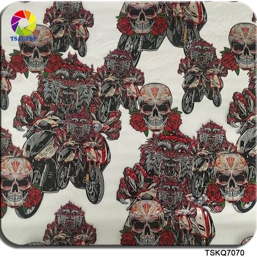 Free Shipping 0.5mx2m/10m/20m Holographic Water Transfer Print Paper Cost Hydro Dipping Kit Skull Patterns Film WDF7070