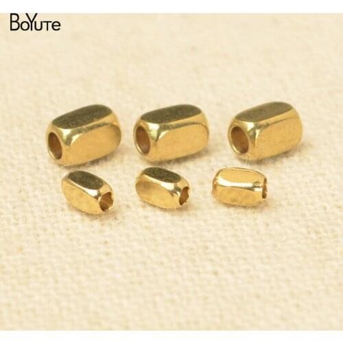BoYuTe (200 Pieces/Lot) 2*2*3.5MM 3*3*5MM Metal Brass Square Beads Spacer Loose Beads Jewelry Making