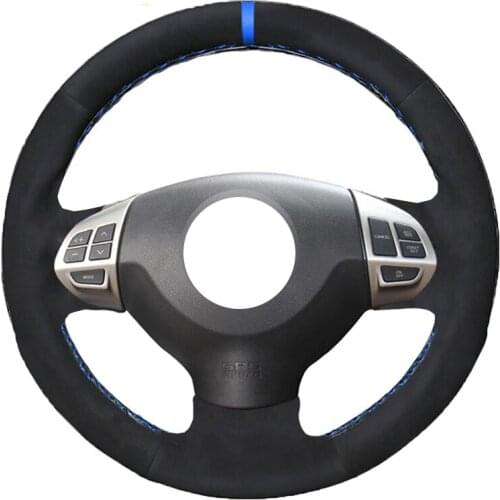 Black Alcantara Material Suede Car Steering Wheel Cover for Mitsubishi Lancer EX 10 Lancer X Outlander ASX Colt Pajero Sport