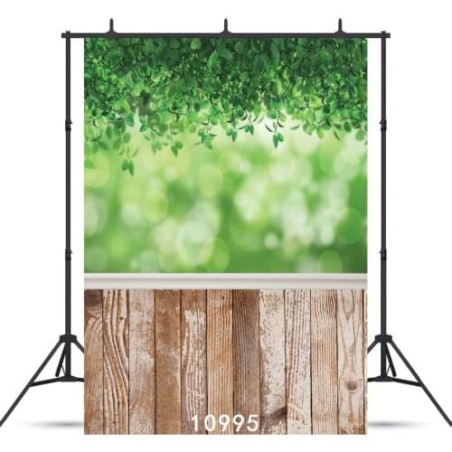 Spring Backdrops Green Tree Wooden Floor Plank Baby Natural Scene Vinyl Photo Backgrounds Photocall Photo Studio Photophone