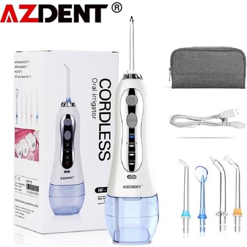 Azdent Oral Irrigator USB Rechargeable Water Flosser Portable Dental Teeth Cleaner