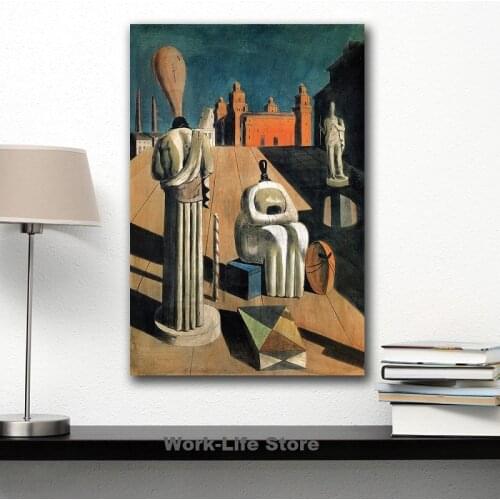 Famous Giorgio de chirico the disquieting muses Painting For Living Room Home Decoration Oil Painting On Canvas Wall Painting