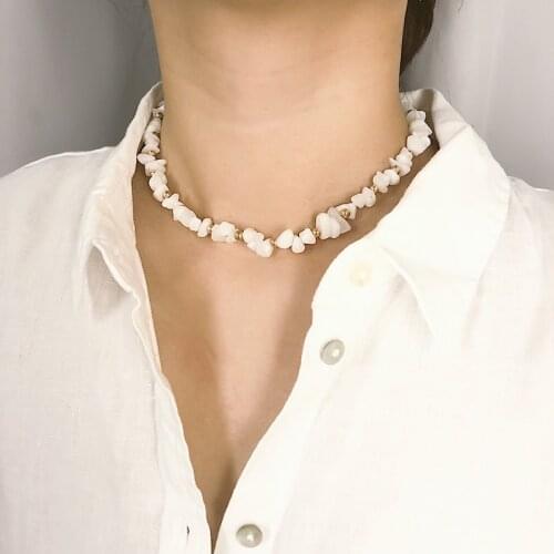 Exquisite Irregular Natural Stone Necklace White Transparent Classic Collares De Moda 2021 Fashion Jewelry цепочка на шею Chains