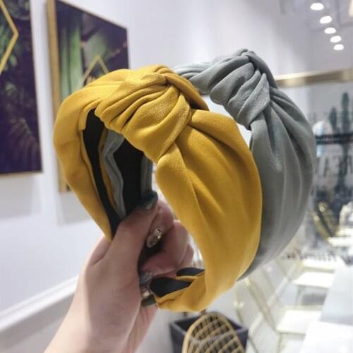 2019 Korea Style Hair Accessories Solid Colors Knotted Headband Girl Hair Bands Headwear
