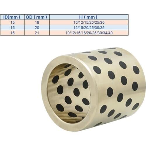 2Pcs JDB 15mmx18mm 15mmx20mm 15mmx21mm MPBZ linear graphite copper set bearing copper bushing oil self-lubricating MPBZU bearing