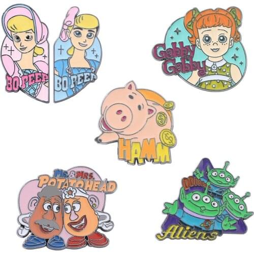 Anime Disney Cute Toy Story Brooch Cartoon Doll Enamel Pin Ornament Lady Lovely Day Badge Gift Metal New