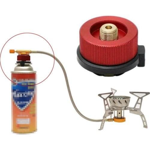 Metal Camping Gas Burner Camping Supplies Stove Butane Camping Equipment Gas Adapter Convert Fuel Canister For Long Gas Tank