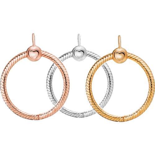 Fashion Jewelry 925 Sterling Silver O Pendant Fit Original Pandora Necklace DIY Charms